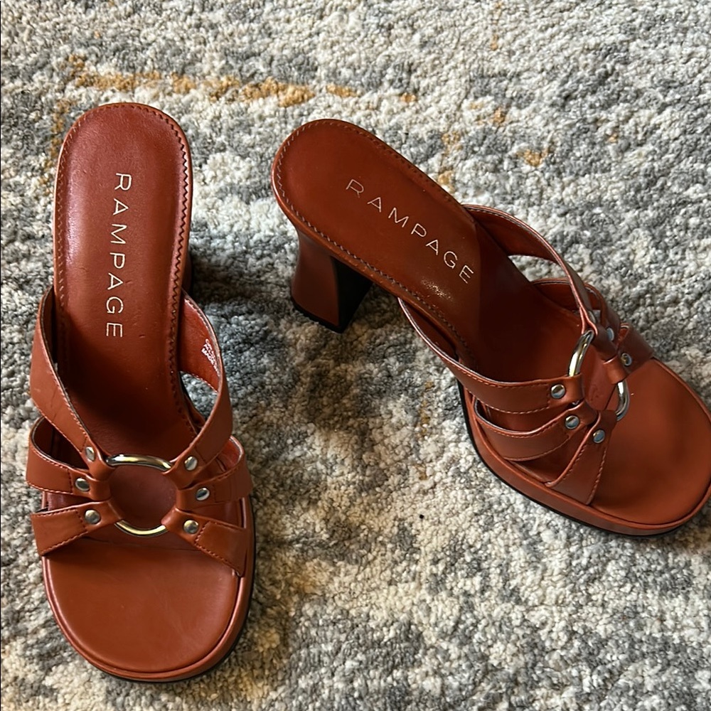 Rampage Women's Brown Heeled Sandals